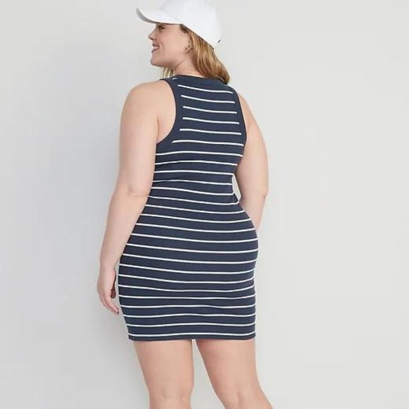 NEW Old Navy Fitted Striped Sleeveless Rib-Knit Mini Dress for Women - Picture 7 of 7
